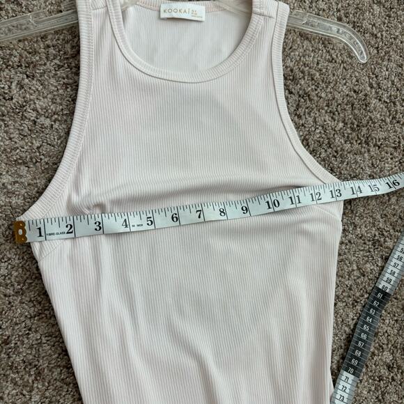 Kookai Dallas Maxi Tank Dress Minimalist Contemporary Neutral Sz 2 - Picture 8 of 8